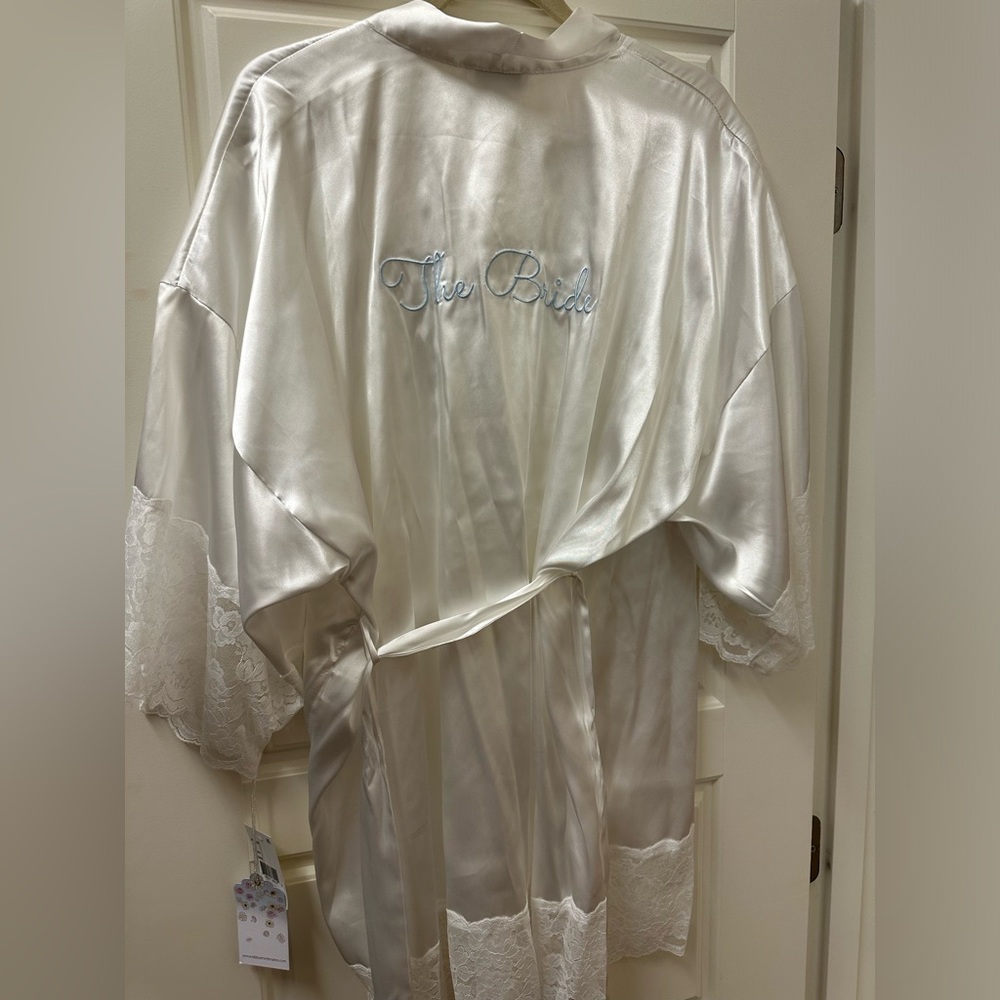 “The Bride” Satin Robe NWT